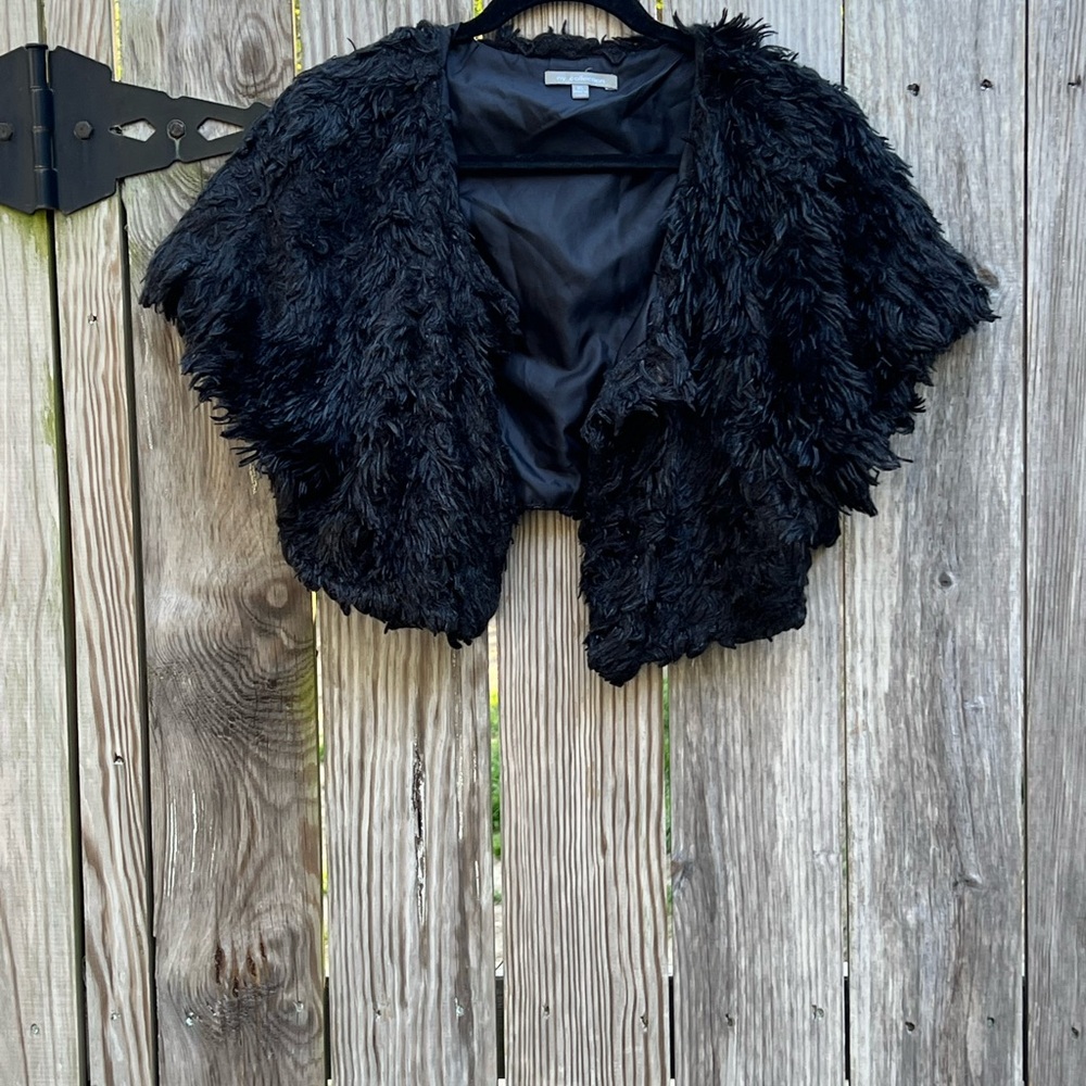 NY COLLECTION Faux Fur Short Shawl jacket Women’s XL - Picture 2 of 8